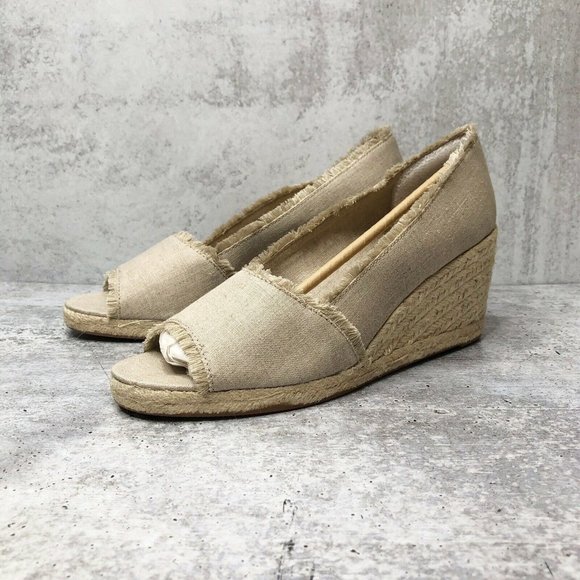 Ralph Lauren Carlynda Flax Linen Wedge Espadrilles - Picture 2 of 8